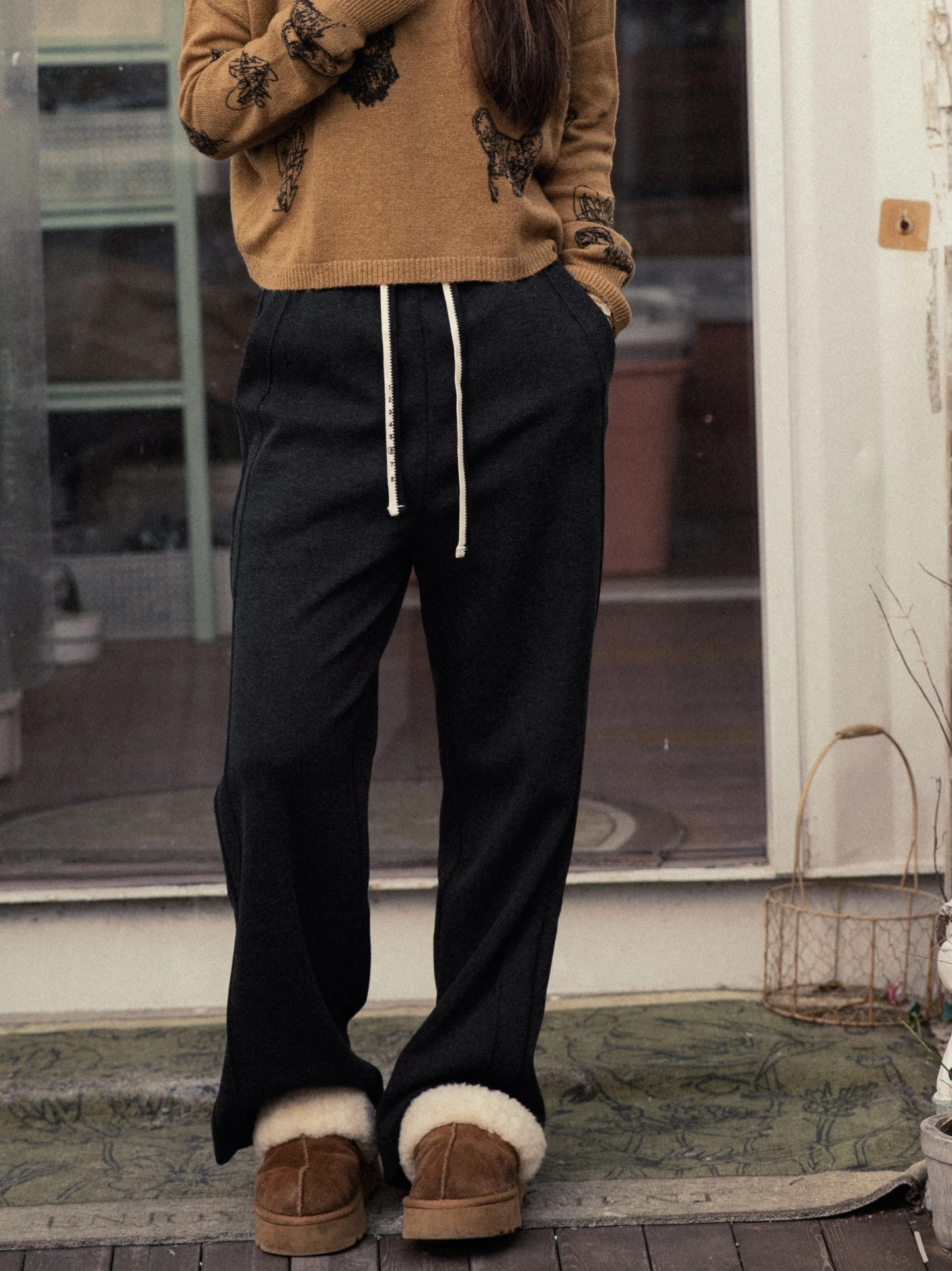 

Женские прямые брюки White Daisy на флисовой подкладке, повседневные, осенне-зимние, модные, с завязками на талии, из вельвета