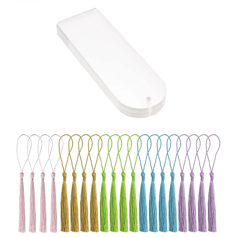 Imagem -04 - Marcador Acrílico Personalizado em Branco Página de Marca para Livros Marcadores de Resina Transparente Faça Você Mesmo Marcador Borlas Crianças Etiquetas Escolares Decorar
