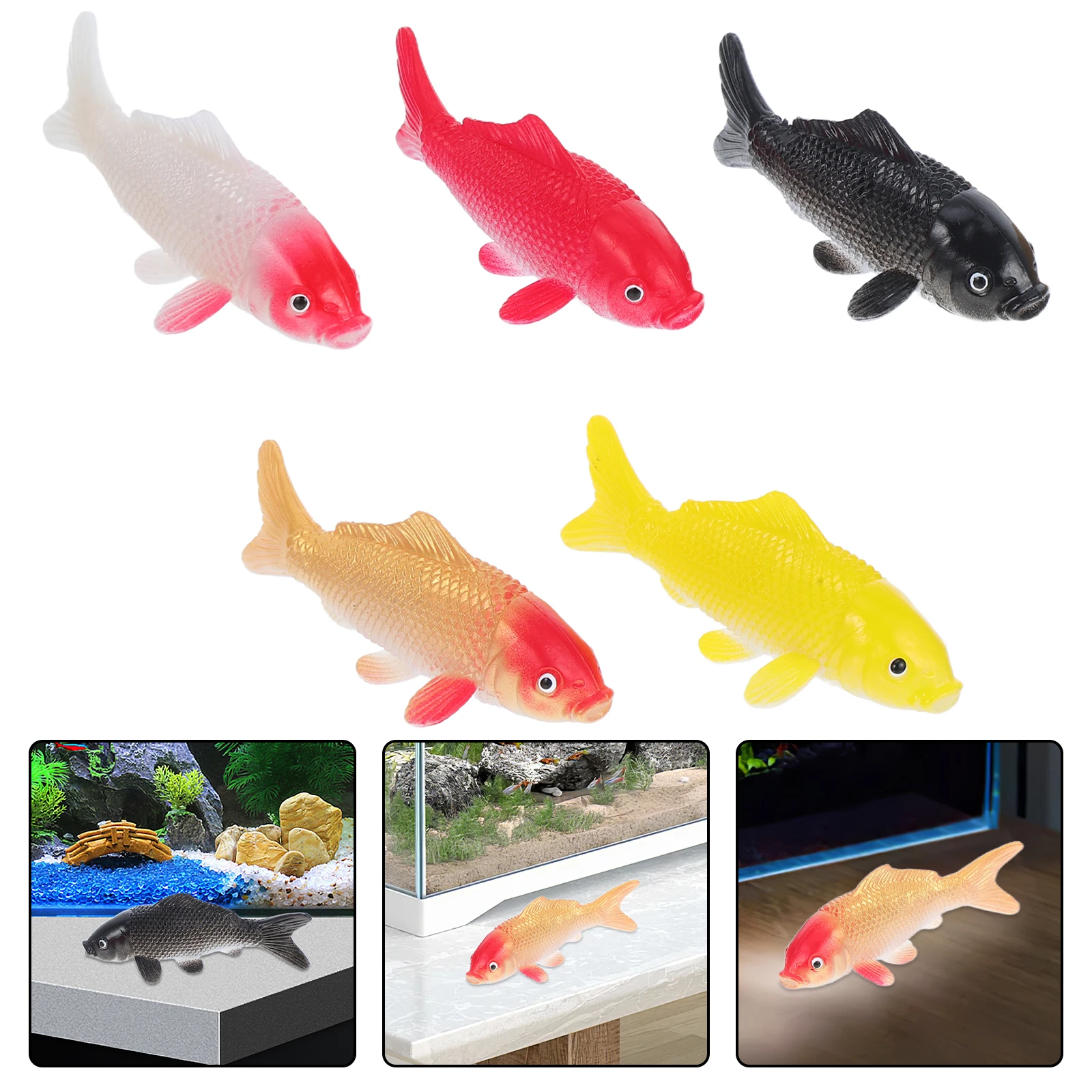 

Artificial Fish Ornament Miniature Koi Statue Gold Floating Plastic Goldfish Carp Pvc Aquarium