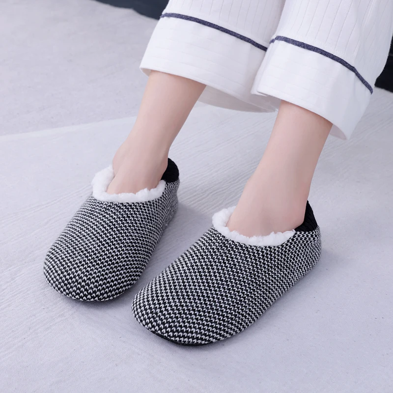 New Autumn/Winter Slippers Thickening Floor Socks Slip Women Home Sewing Plush slippers Interior Home Warm Shoes