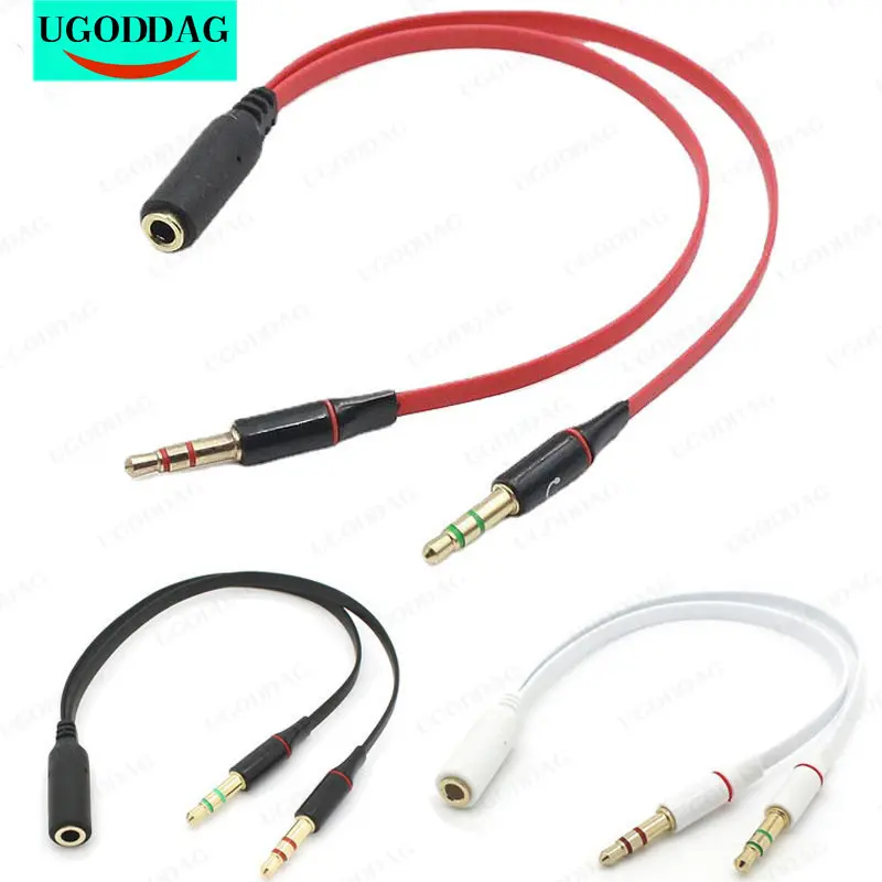 3.5mm Audio Y Splitter Cable 3.5mm AUX female to 2x3.5mm Male Headset Mic Stereo Y Splitter Cable For Headset Splitter MP3 MP4