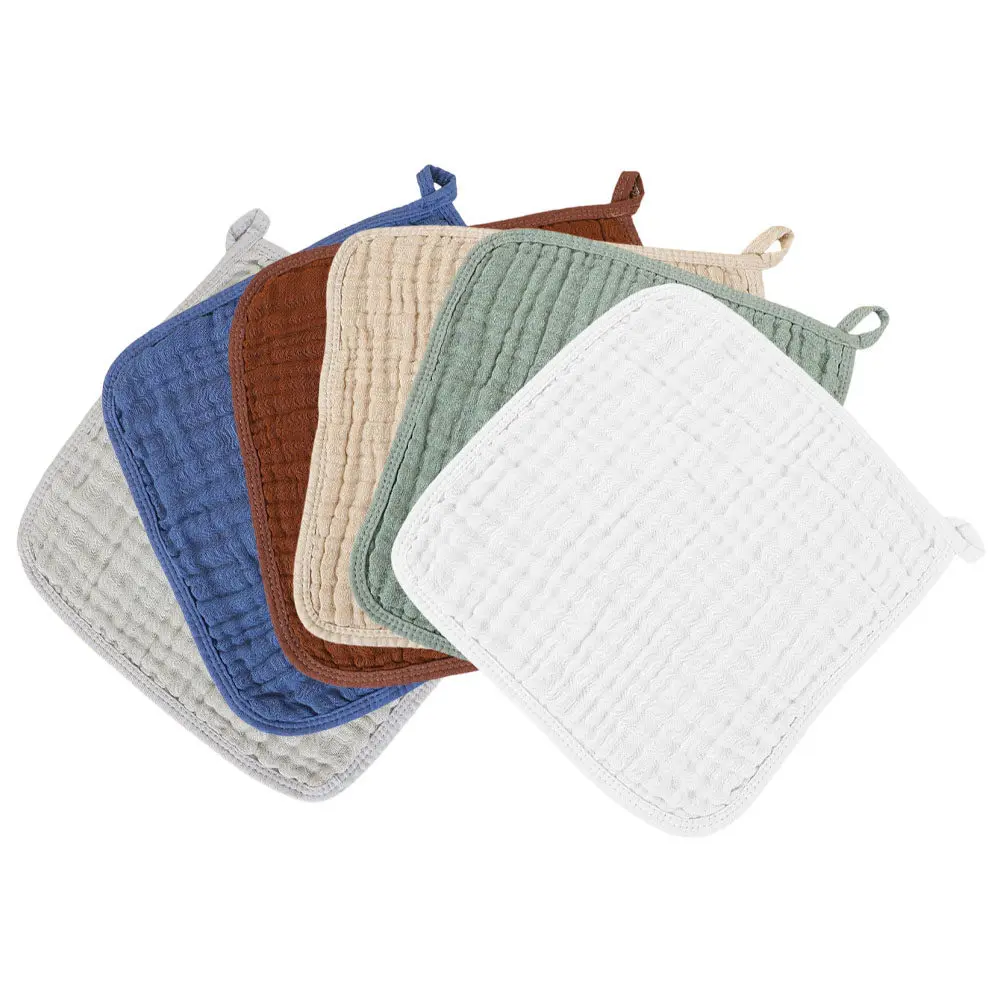 

6pcs Baby Burp Cloths Soft Cotton Spit Up Rags Newborn Toddler Sweat Wipes Washcloths Absorbent Gauze Bibs Durability Edge