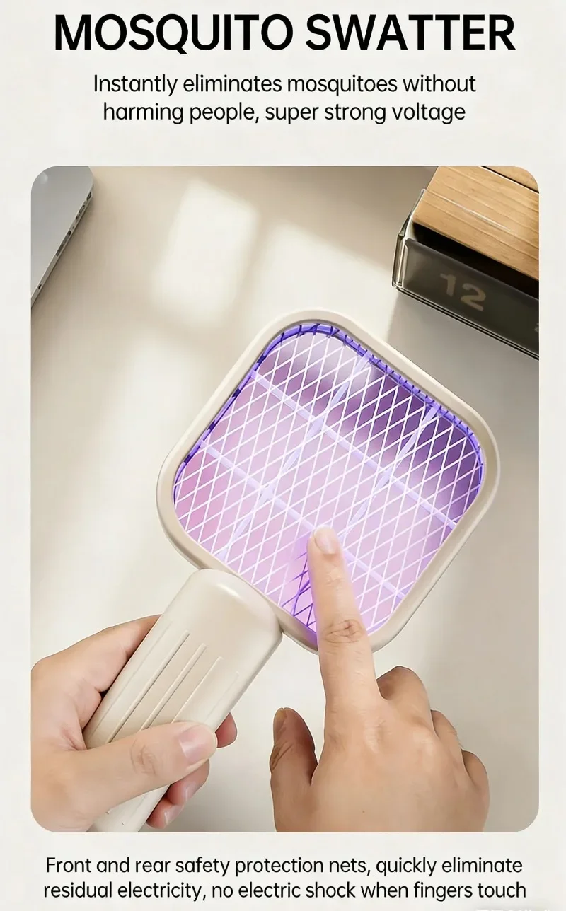 Portable Trap Mosquito Killing Lamp Fly Swatter Mini USB UV Mosquito Swatter for Outdoor Picnic Camping Hotel
