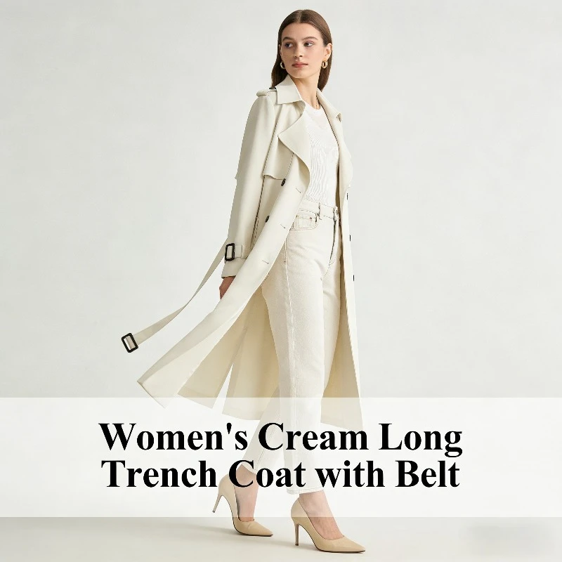 2026 Nuevo gabardina pequeña con cinturón, diseño de longitud media para una silueta favorecedora de altura | Esencial de primavera y otoño ​