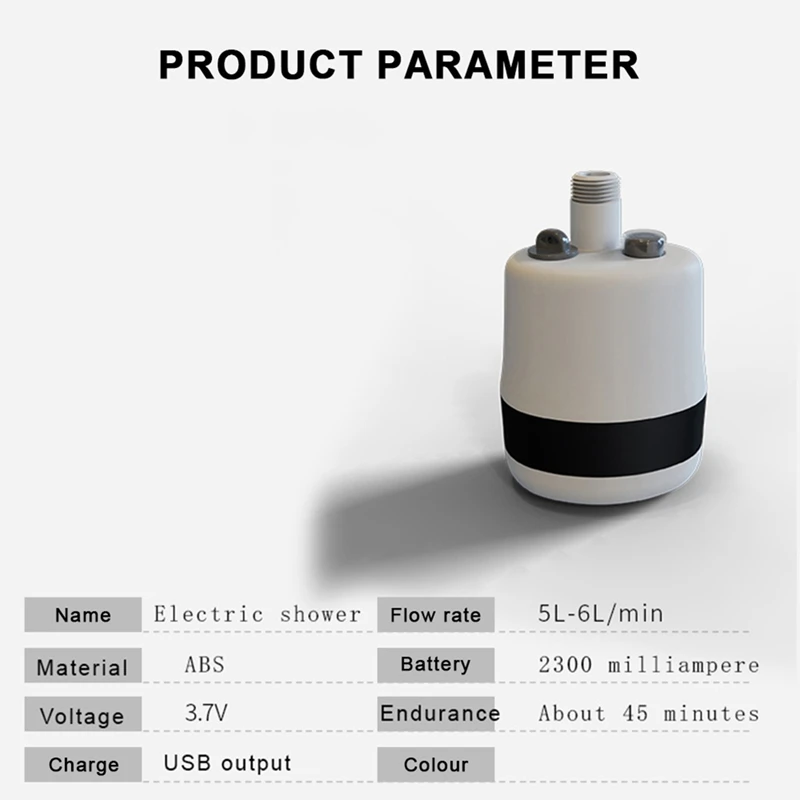 

Portable Electric Shower for Camping - Handheld, Battery Powered, Rechargeable