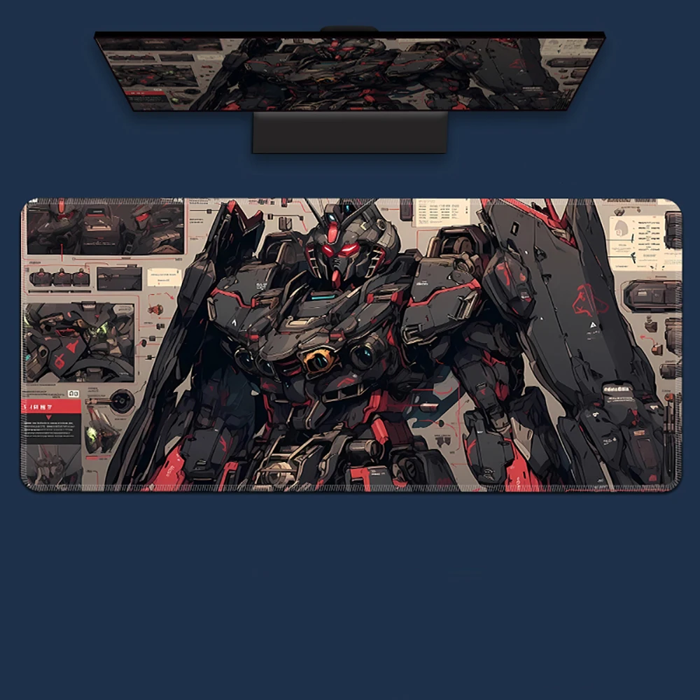 

Black Gundam Mechanical Warrior Anime Hd Printed Gaming Mouse Pad Rubber Desk Mat Game Mousepad for Keyboard and Pc Accessories