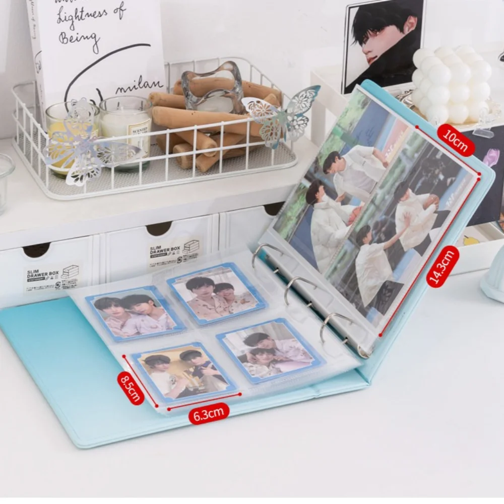 Large A5 Macaron Gradient Card Binder PU Leather Ring Binder for 3"/4"/6" Idol Photocard Postcard Pokemon Yu-Gi-Oh Card Album view 4