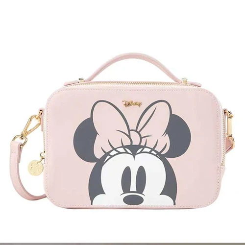 Imagen 1 del producto Bolso de hombro con diseño de Minnie y Mickey Mouse de Disney para mujer, bolso bandolera bonito de dibujos animados, bolso de hombro a la moda, bolsos cuadrados