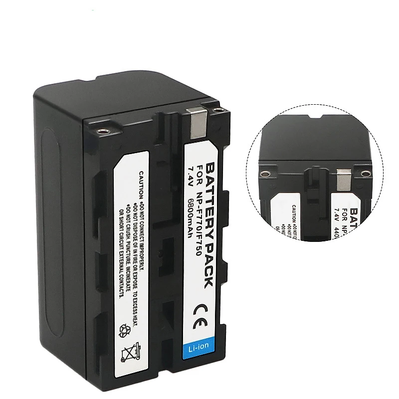 6800mAh NP-F770 NP-F750 NP F770 np f750 NPF770 750 Batteries + Dual Slot Charger for Sony NP-F550 NP-F770 NP-F750 F960 F970