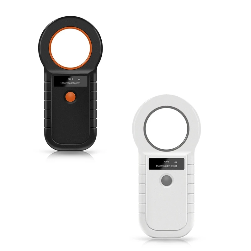 134.2 كيلو هرتز قارئ رقاقات الحيوانات بموجات الراديو 15 رقمًا ماسح معرف الحيوانات الأليفة EMID FDX-B تسجيل علامة رقاقة البقرة الأسماك الكلب دائم الأبيض