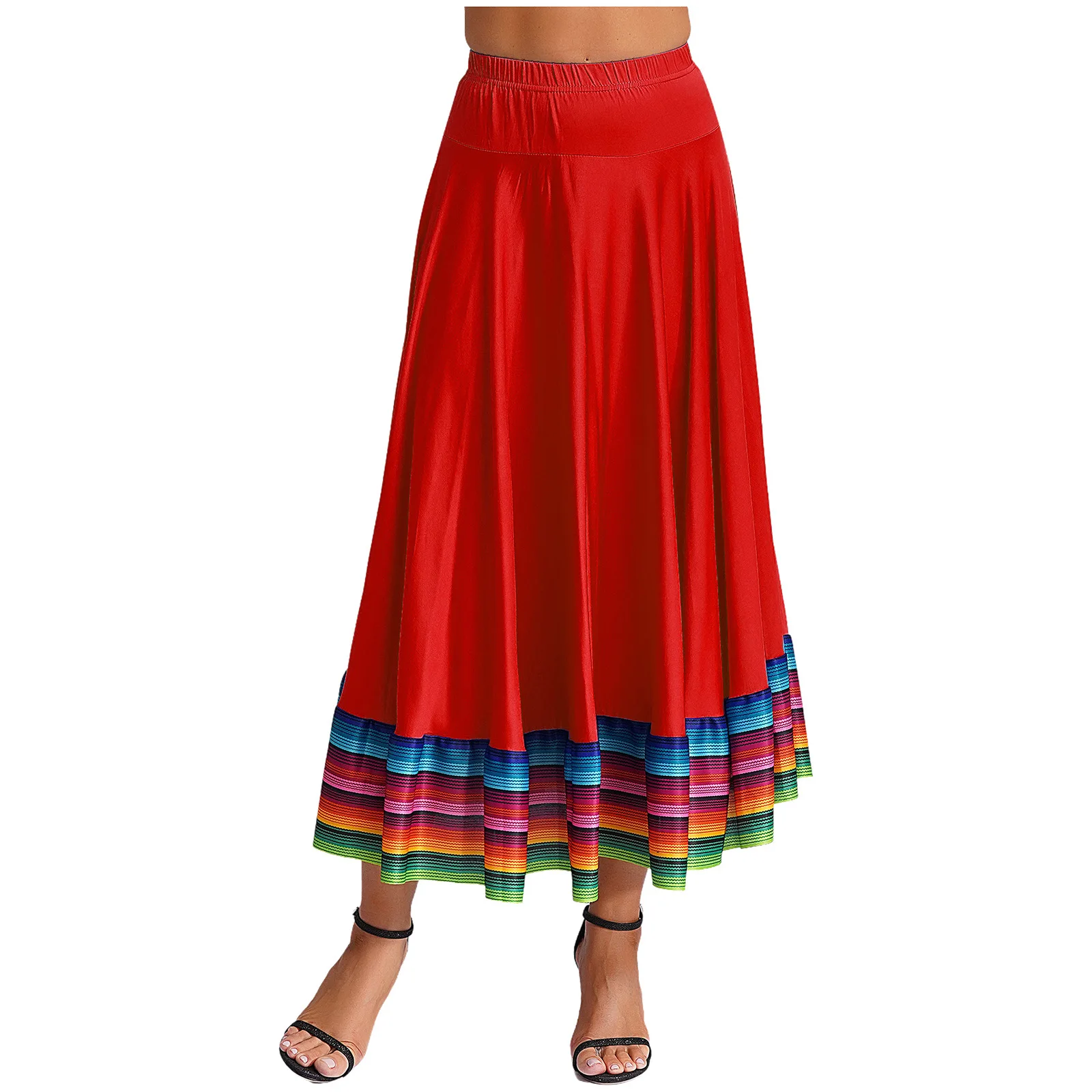 Faldas largas de danza folclórica para mujer, traje de baile de grifo de Flamenco mexicano folclórico, falda de baile de toro español, vestidos folclóricos