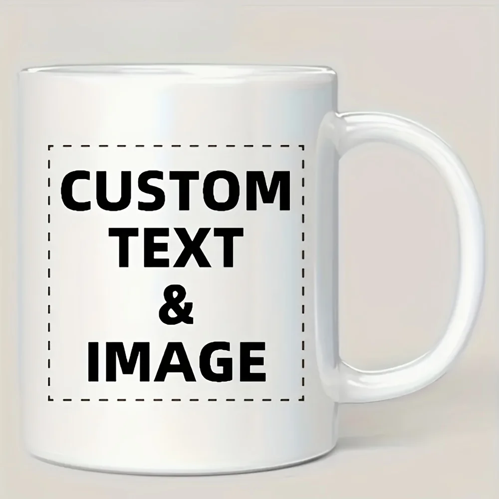 Custom Photo and Text Coffee Mug - Personalized Tea Cup Mugs for Valentine's Day, Christmas Gift