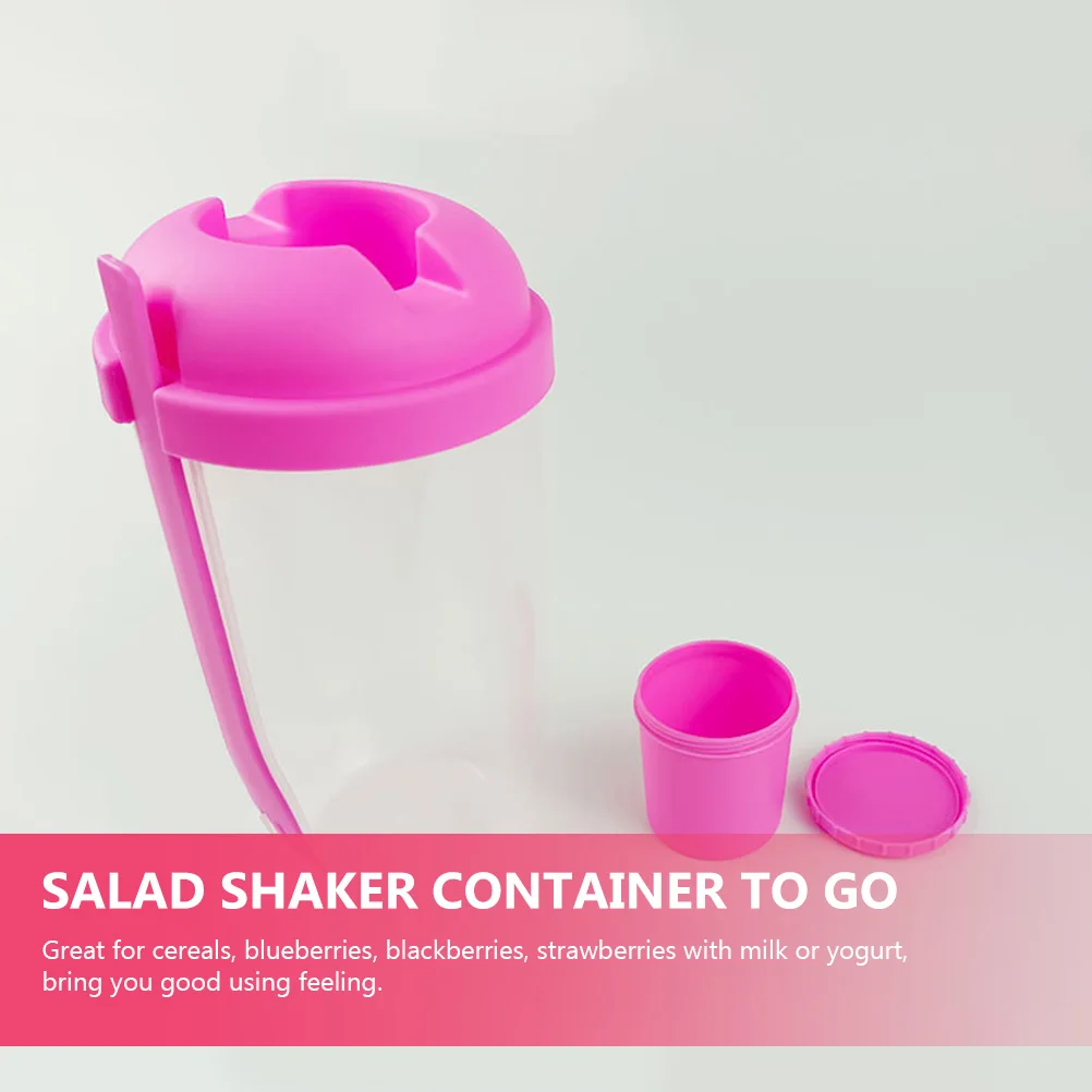 

2pcs Salad Cup Fork Cover Reusable Plastic Cups Portable Shaker Container Fitness Fruit Vegetable Milk Large Capacity Sturdy