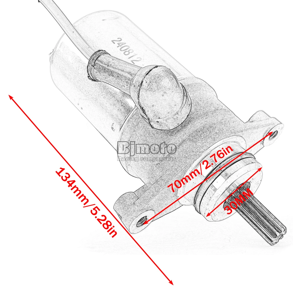 55X-81800-51 Anlasser für Yamaha WR250F YZ250F YFM50 RAPTOR 50 YFM80 GRIZZLY 80 YFM100 CHAMP 100 B7B-81890-00 – Detail 3