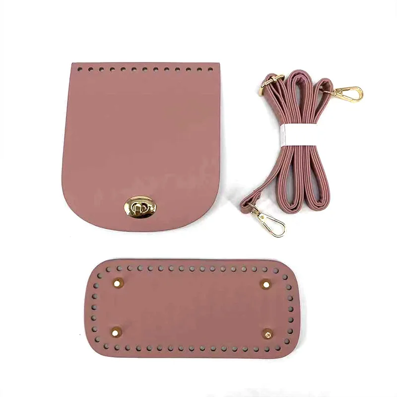 PU Leather Knitting Crochet Bags buckle Lock Bottom Shaper Mat Insert Cushion Base With Holes Backpack DIY Bags Accessories