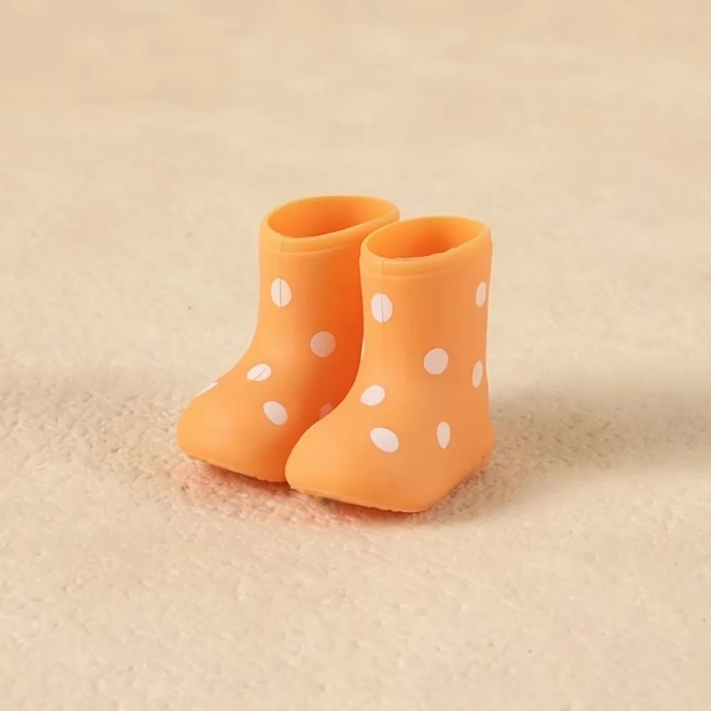 Polka Dot Pattern Doll Rain Boots Waterproof Silicone 1/6 Scale Boots Rain Protection Doll Footwear