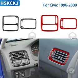 For Honda Civic 1996 1997 1998 1999 2000 Car Accessories Interior Dashboard Side Air Vents Trim Carbon Fiber Sticker Decoration