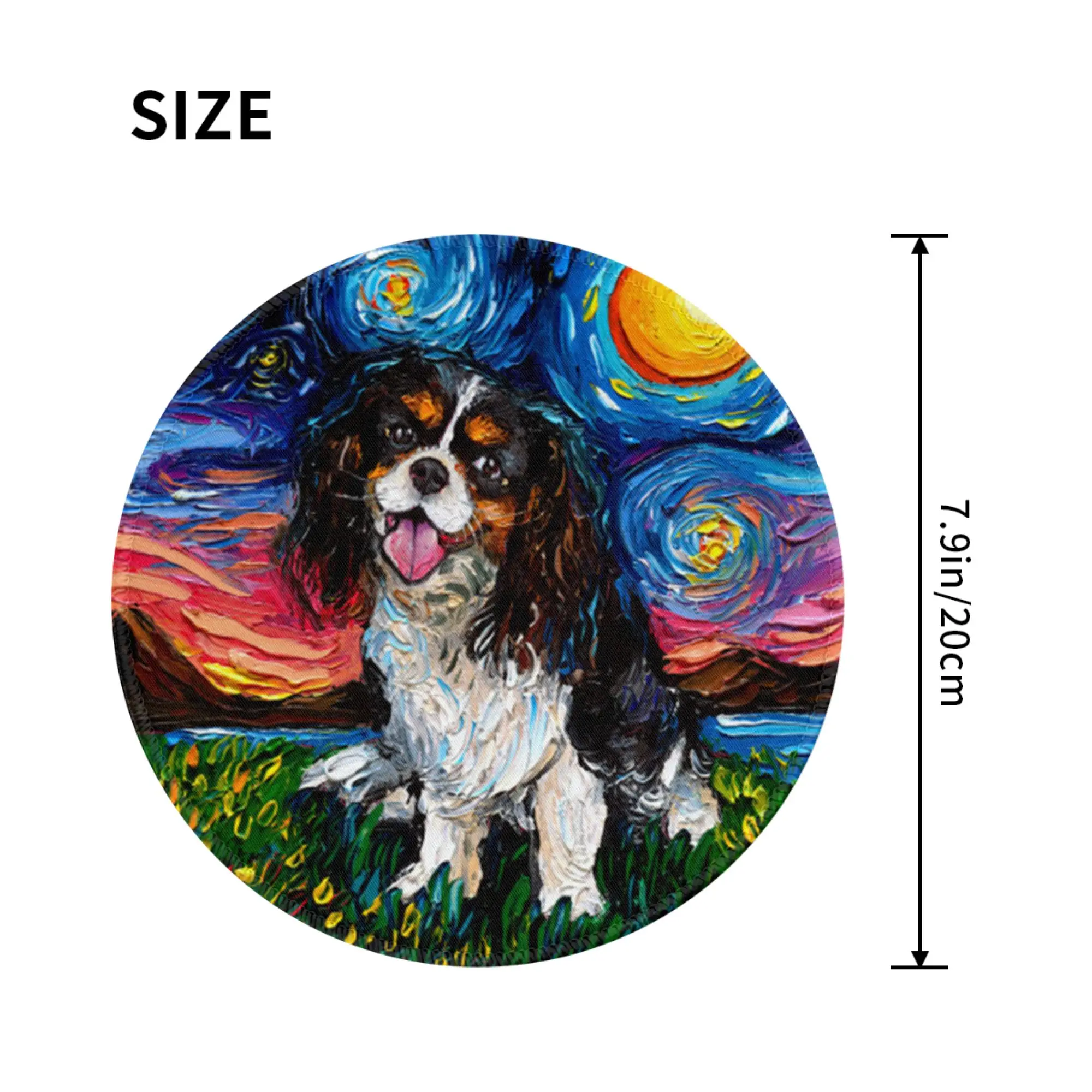 Tri Color Cavalier King Charles Spaniel Night Mouse Pad Computer Keyboard Mouse Mat Gamer PC Laptop Desk Mat Office Table Mats