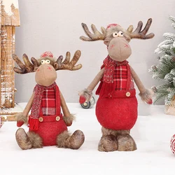 Christmas Decoration New Year Ornament Reindeer Plush Doll Handmade Deer Elk Toys noel Xmas Home Party Table Decor for Kids gift