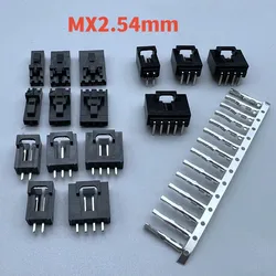 10PCS MX2.54 TJC8 Dupont Connector 2/3/4/5/12Pin with Belt Buckle Single Row 2.54mm Right Angle Pin Header Housing Terminals