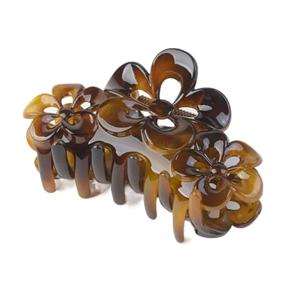 Pince à cheveux fleur douce minimaliste pour femme, accessoires de lavage en résine, pince requin, vêtements de sauna, griffe