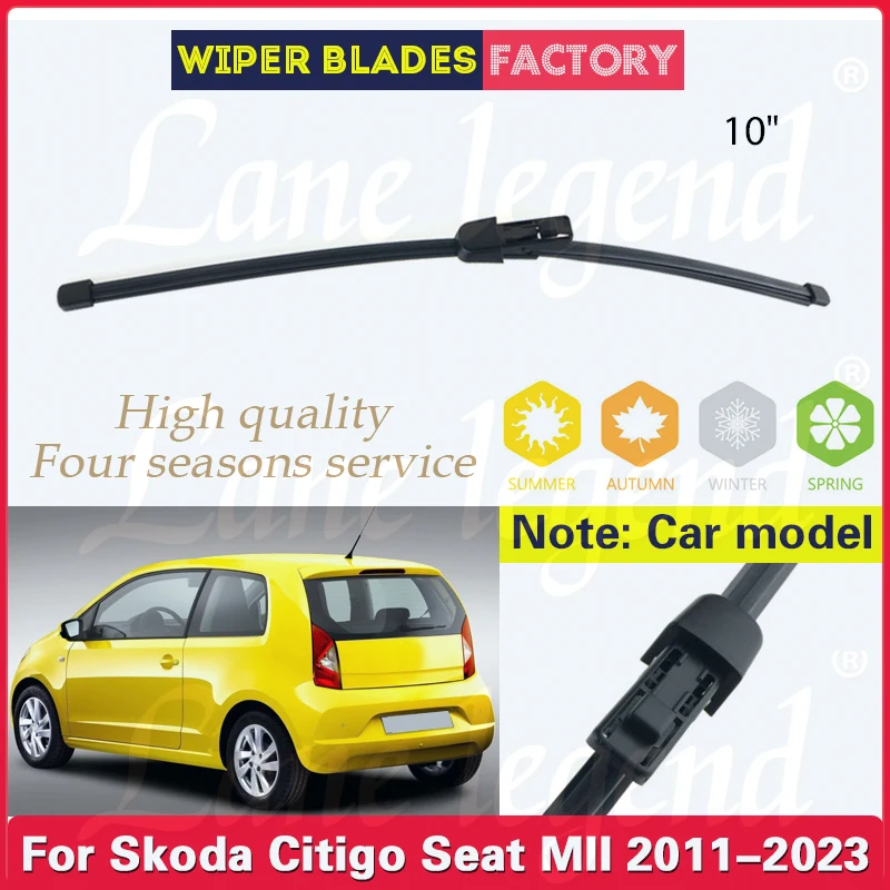 Lâmina de limpador de pára-brisas traseiro, pára-brisas, janela traseira limpa, 10 ", apto para Skoda, Citigo, Seat II, 2011-2023