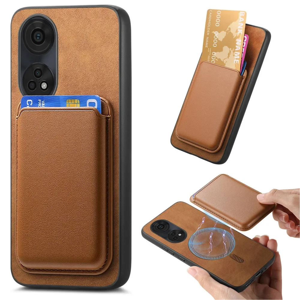 Funda de lujo A80 A78 A58 5G 4G para OPPO A80 2 en 1, Funda de cuero desmontable para OPPO A78 A58 A 80, Funda trasera magnética