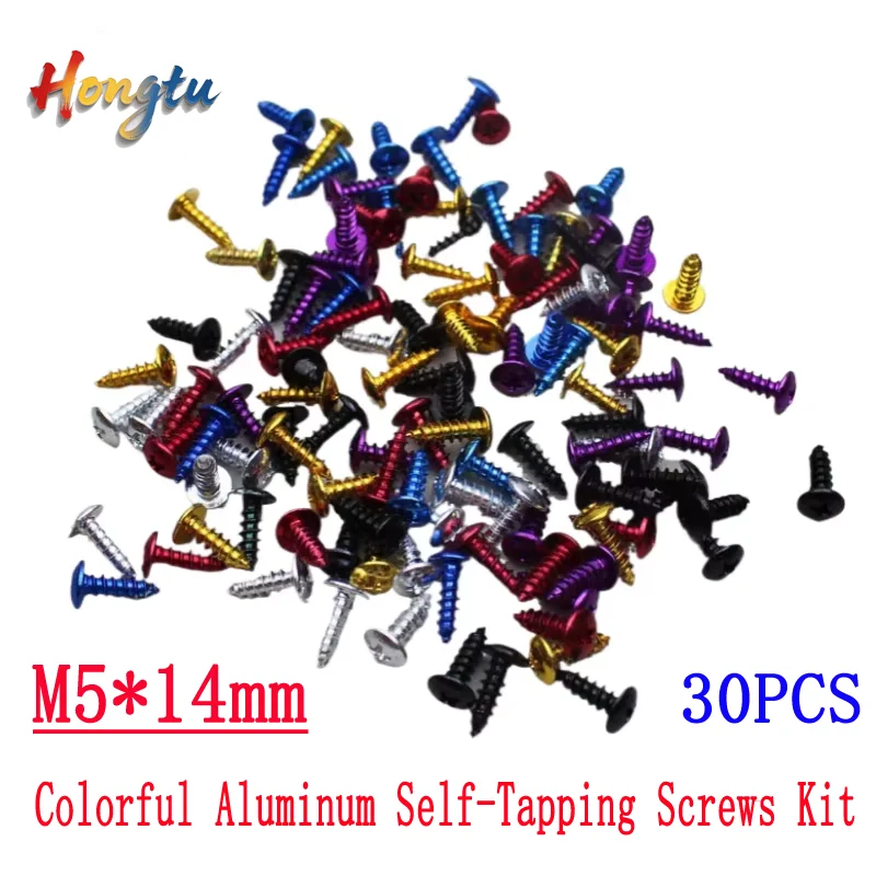 

Комплект цветных алюминиевых саморезов (30 шт., M5X14 мм) — крепежные детали для велосипеда и мотоцикла, аксессуары для зажимов для мотокросса