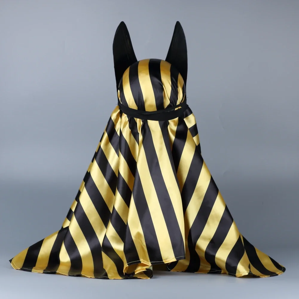 Ai Cập Anubis Cosplay Mặt Nạ Nhựa PVC Canis Spp Đầu Chó Sói Rừng Động Vật Hóa Trang Đạo Cụ Hóa Trang Halloween Áo Lạ Mắt Bóng