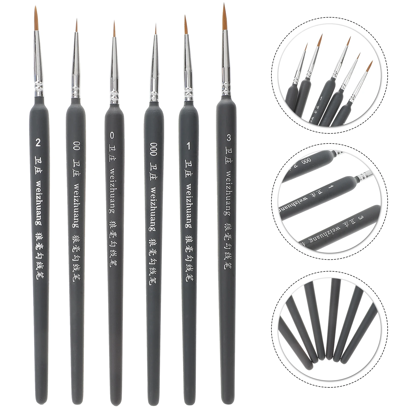 Accesorios de pintura portátiles duraderos, pluma de dibujo de líneas al óleo, pincel de pintura, dibujo de líneas, suministros de arte de Color agua para viaje, 6 uds.