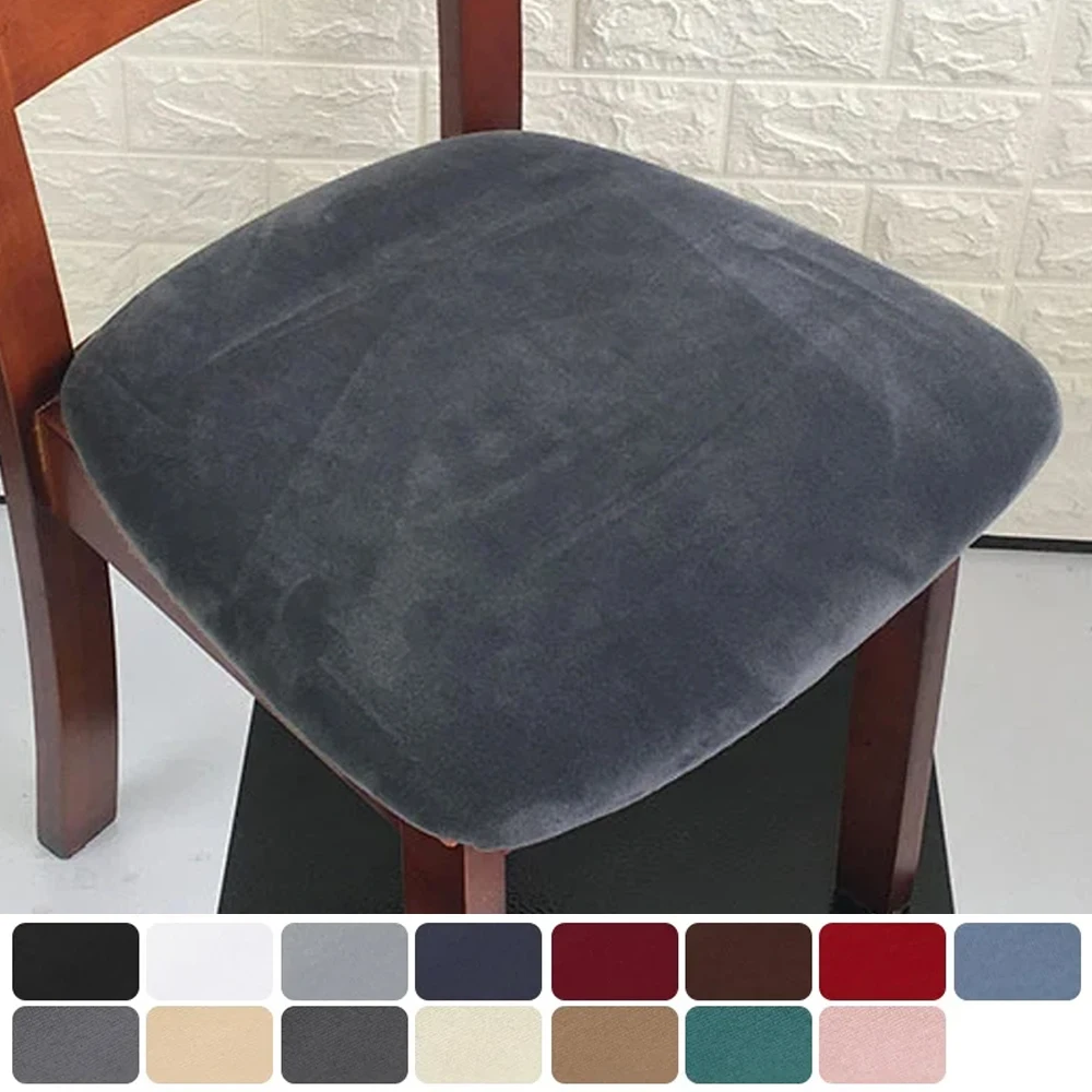 

High Stretch Velvet Chair Cushion Covers for Dining Living Room Chair Seat Cover Protector Slipcover for Office Kitchen Banquet