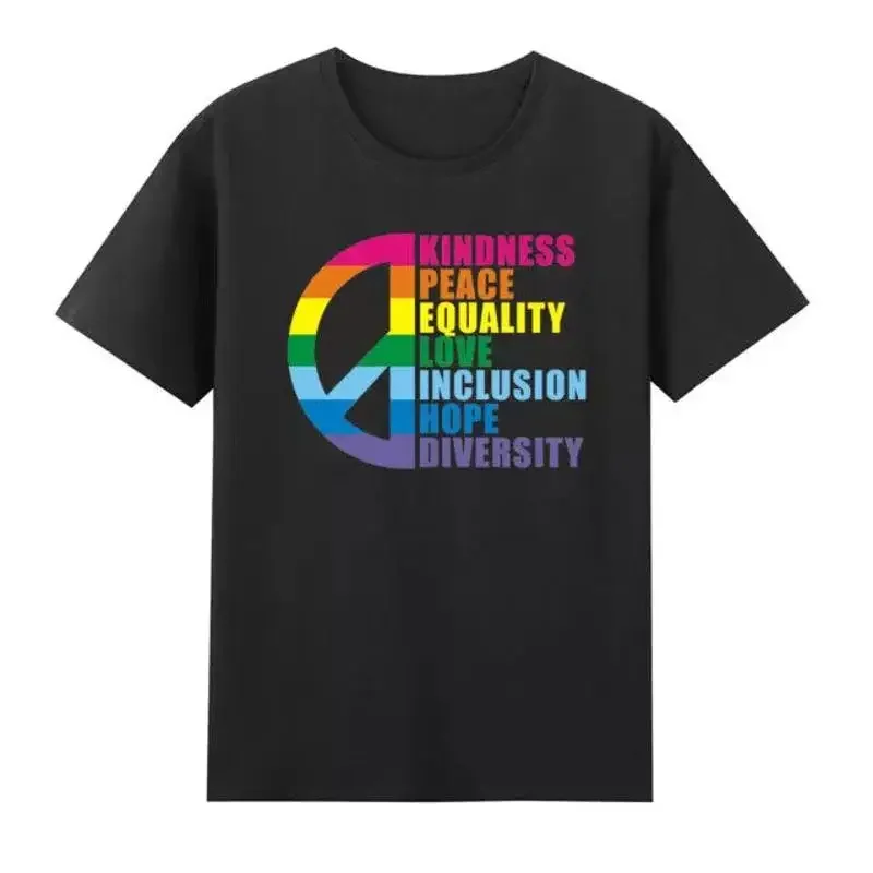 Hope Love Equality Inclusion Kindness Peace Pride Rainbow T Shirt