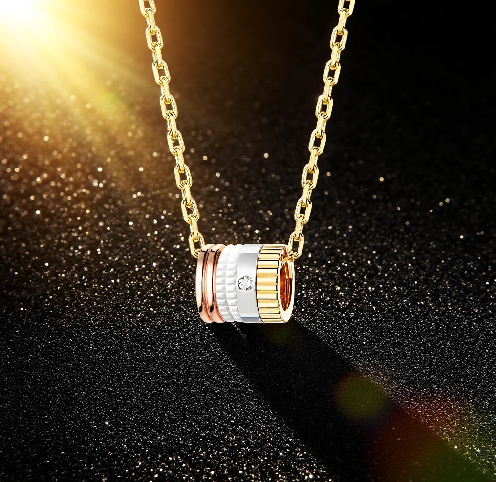 

2025 Trendy Gear 925 Necklace Pendant Zircon, Women's Exquisite Student Girlfriend Jewelry Accessories Valentine's Day Gift