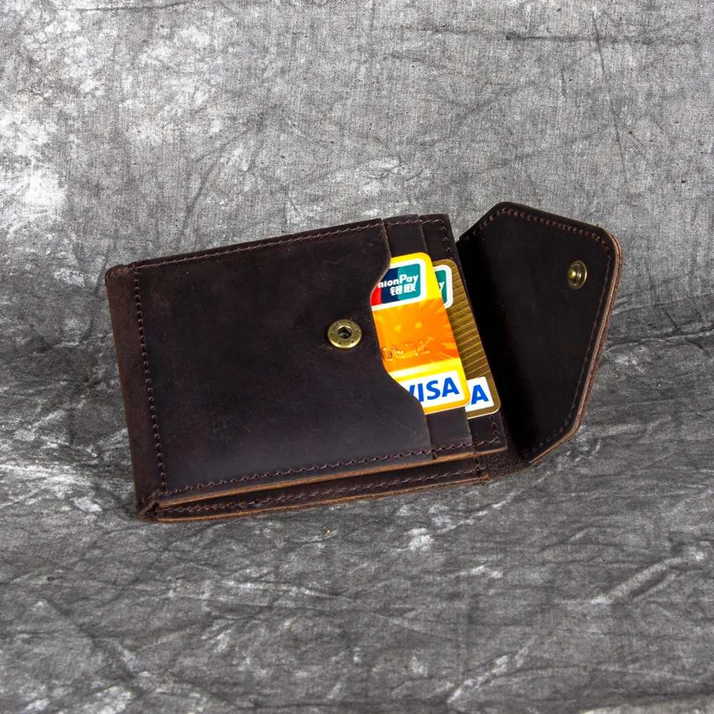 

Винтажный кожаный мужской кошелек Sle Crazy, верхний слой из воловьей кожи, держатель для водительских прав, однотонный чехол для кактуса