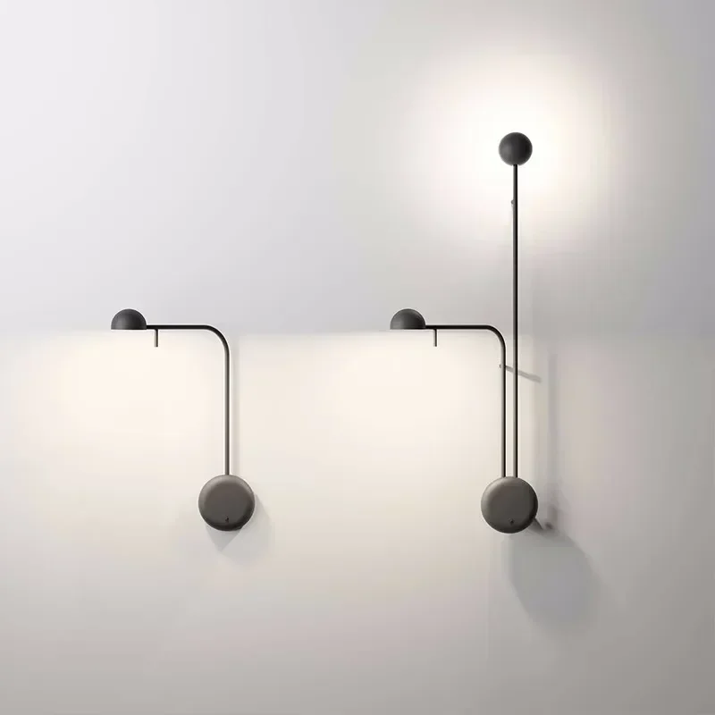 Nordic Minimalist Wall โคมไฟในร่ม LED สีดํา Wall Sconce Designer สําหรับห้องนั่งเล่น/พื้นหลังตกแต่งห้องนอน