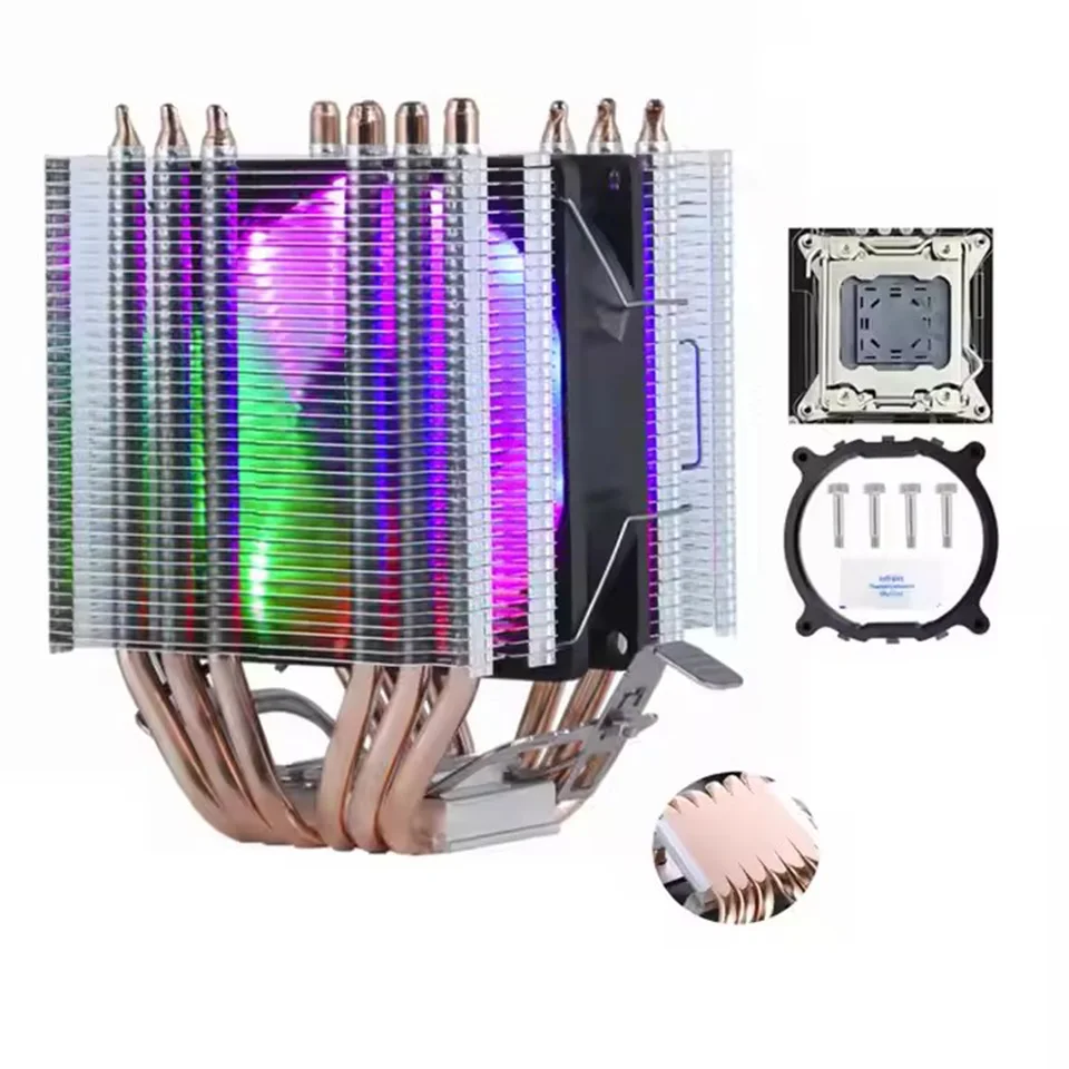 

CPU Air Cooler 6 Heatpipes 4PIN PWM Processor Cooling PC Radiator For Intel LGA 1151 1156 1200 1700 2011 X99 AM3 AM4 AM5
