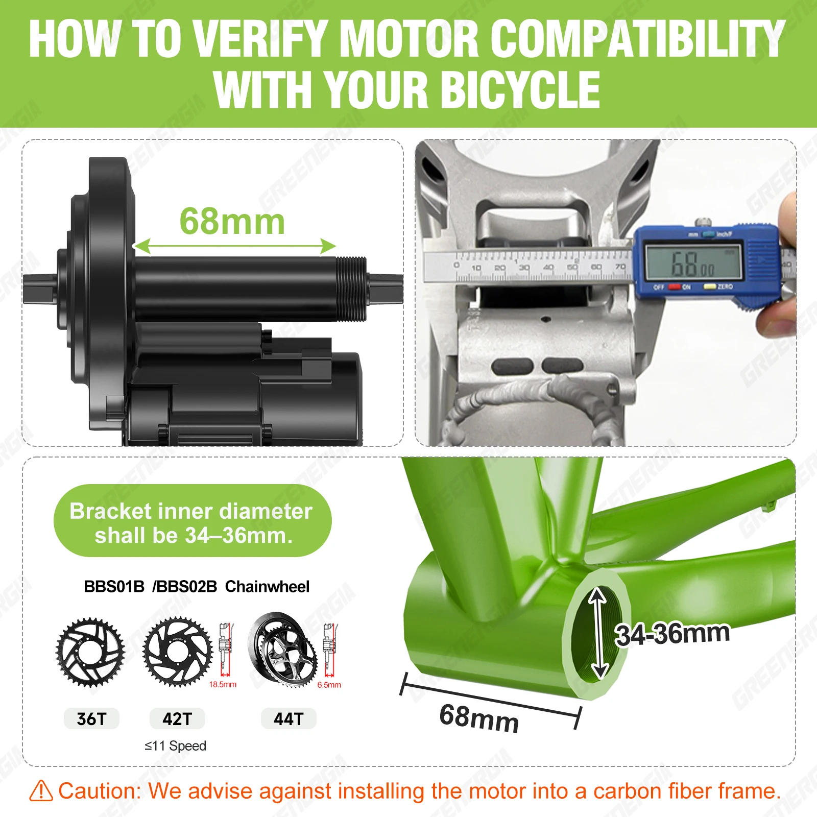 BAFANG BBS01B BBS02B Ebike Motor Mid Drive Kit 250W 350W 500W