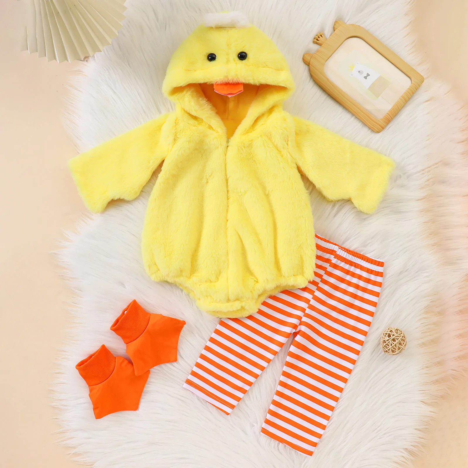

Baby Fun Clothes New Plain Long Sleeves Footed Baby Products Newborns Sets Halloween Thanksgiving Arrival Chicken Hooded Romper