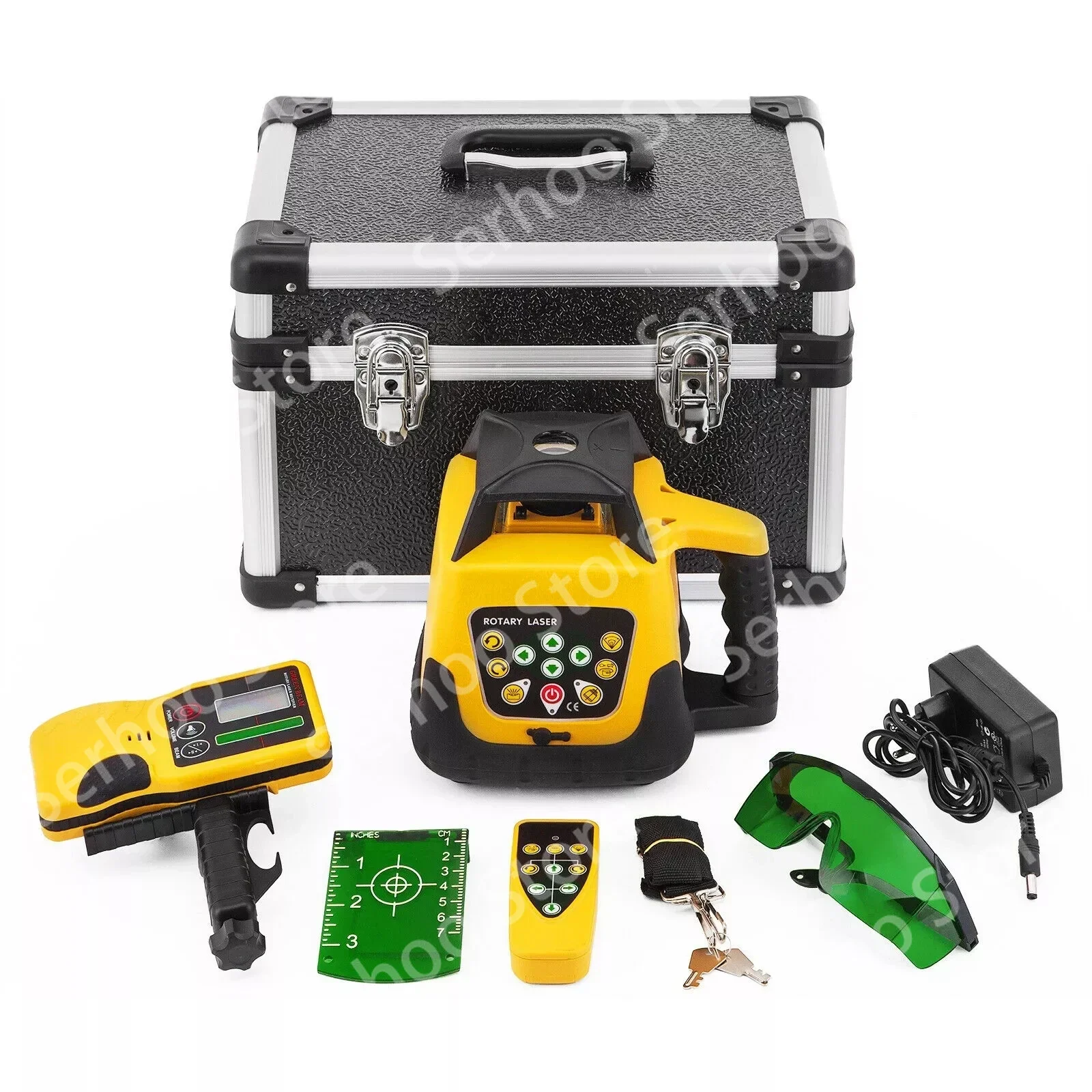 Green Beam Rotary Laser Leveler 500M Range Measuring Laser Level with Remote Control Water Proof Dust