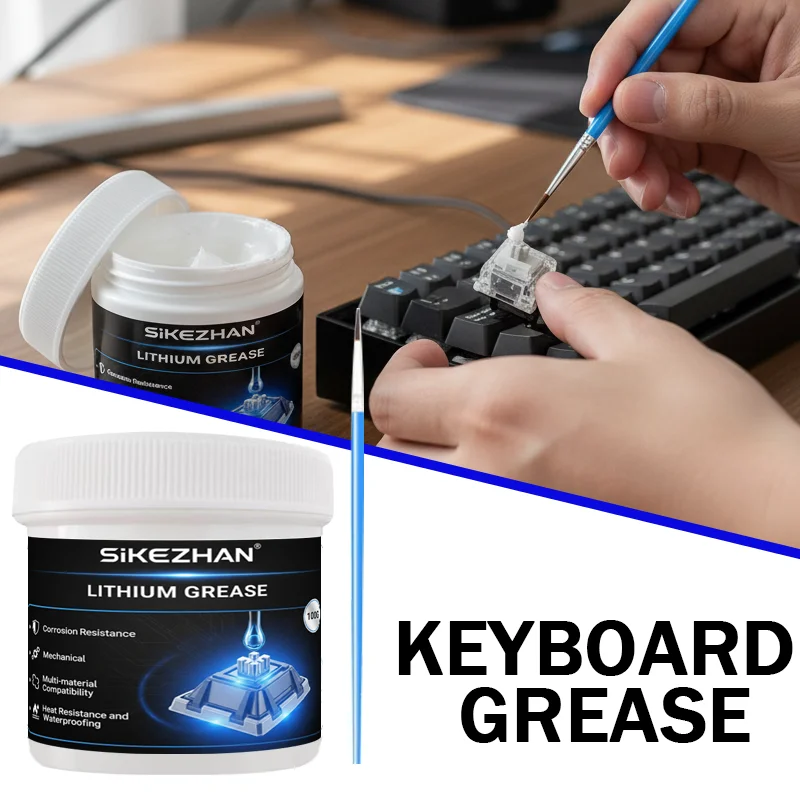 Mechanical Keyboard Switch Lube Oil with Brush – Non‑Conductive, Quiet & Smooth, for MX Switches and Stabilizers