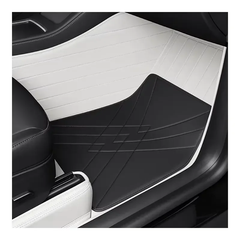 For Model 3 Custom Fit Car Accessories Floor Mat Interior ECO Material Genuine Leather for Front and Rear Seat