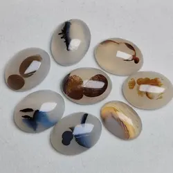 1pcs/lot natural chalcedony landscape stone Non-porous Egg-shaped Fantastic pattern agate 20*15mm Set rings exquisite Pretty diy