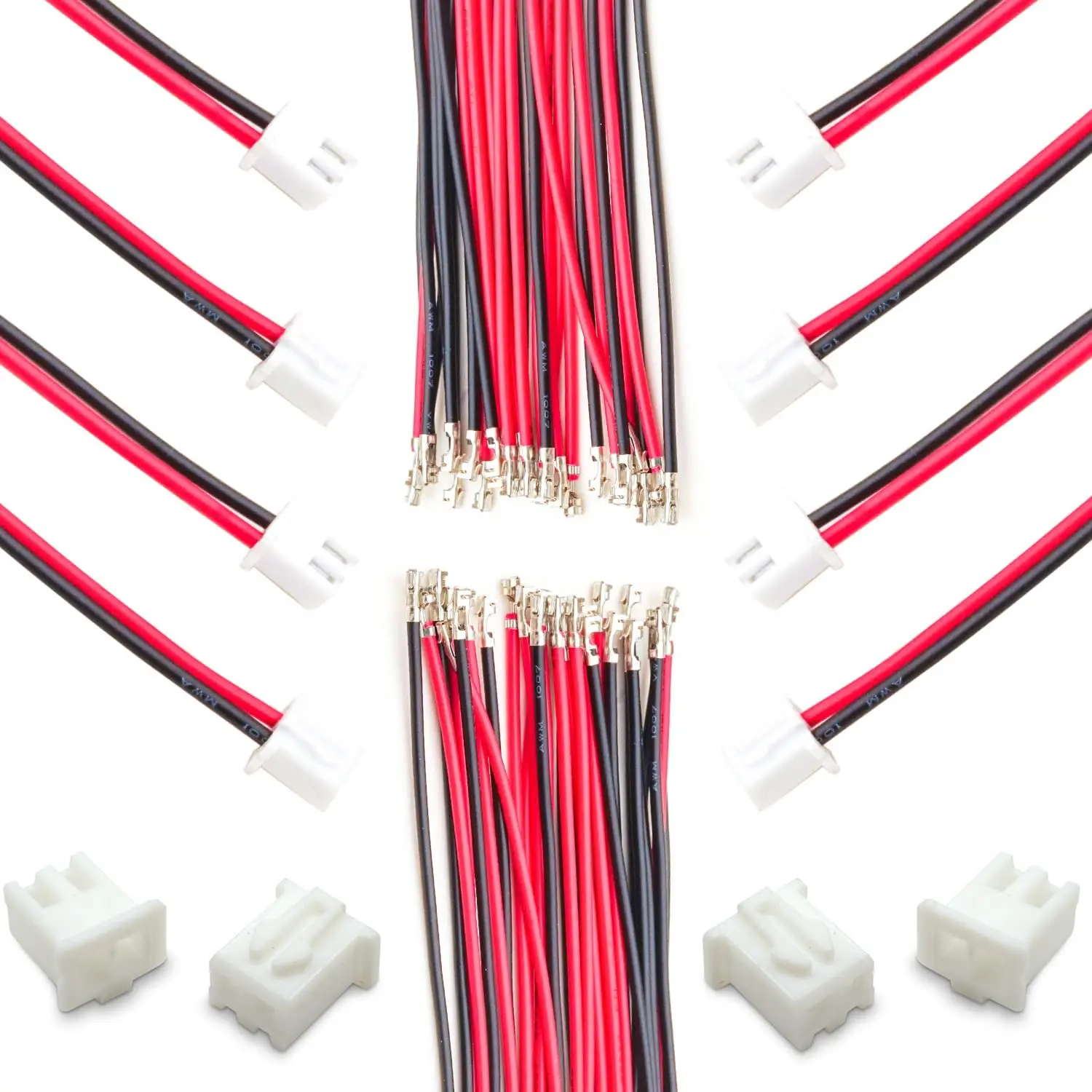 2.54mm JST Connector with 22AWG Pre-Crimped Wire, 2/3/4/5/6 Pin Housing JST Adapter Cable Connector 20cm Wire