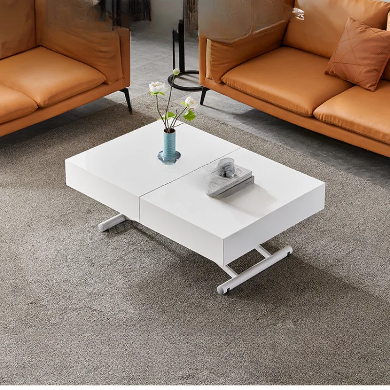 Lifting Coffee Table Dual-Use Square Multi-Functional Retractable Small Apartment Living Room Home Dining Table