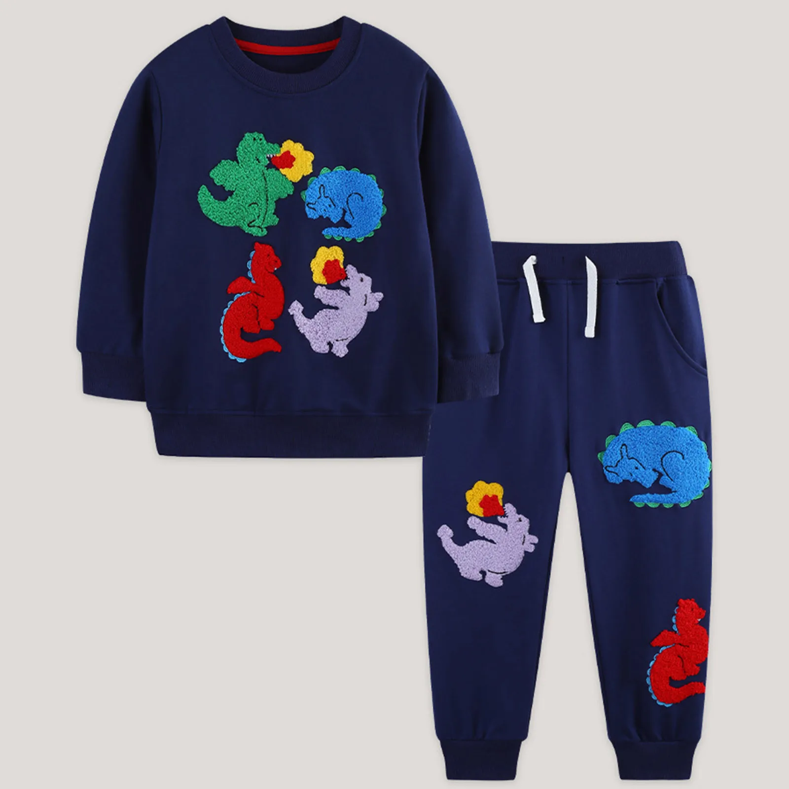 

Outfit for Toddler Girls 4t Childrens Comfortable And Breathable Long Sleeved Two Piece Set With Cute Dinosaur Pattern Kids Boys