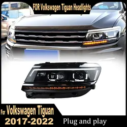 Car Front Lamp for VW Tiguan Headlights 2017 2018 2019 2020 2021 Tiguan LED Hid Head Lamp Angel Eye Bi Xenon Beam Accessories