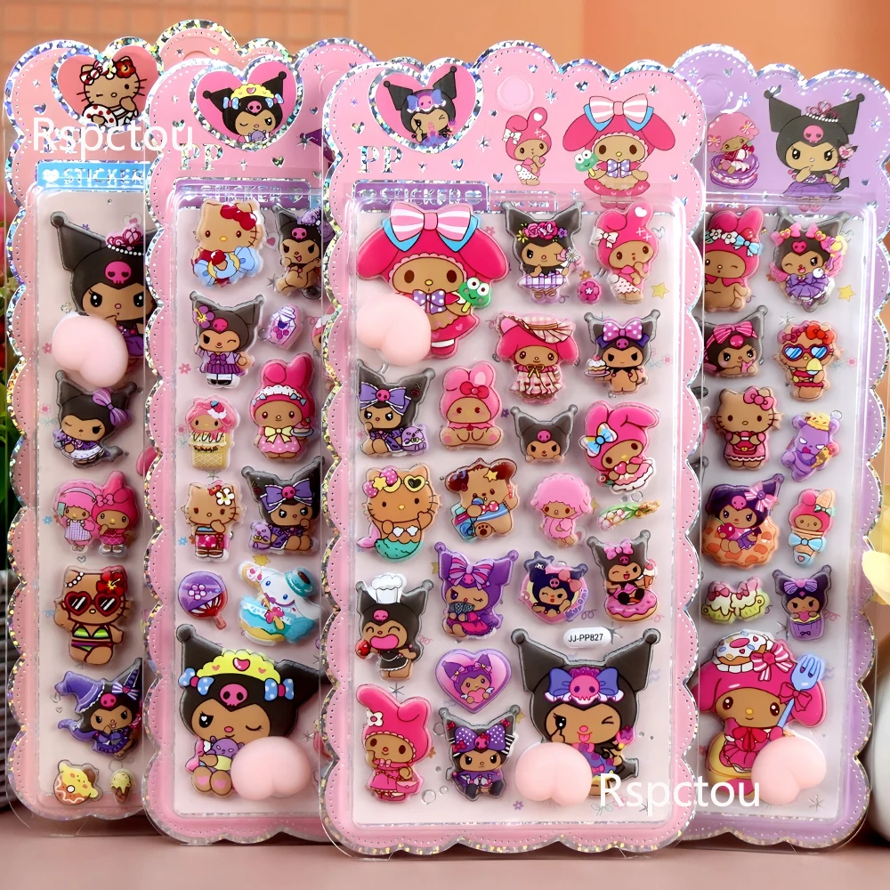 

Sanrio Kuromi My Melody Butt наклейки мягкие зажимные декомпрессионные игрушки DIY ноутбук гитара телефон милые украшения пузырьковая наклейка