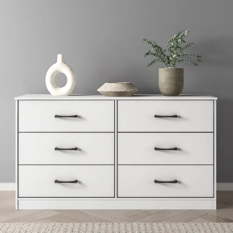 Ardent 6 Drawer Dresser, White,clean lines and a timeless silhouette,Ultra-fast, frustration-free, easy assembly