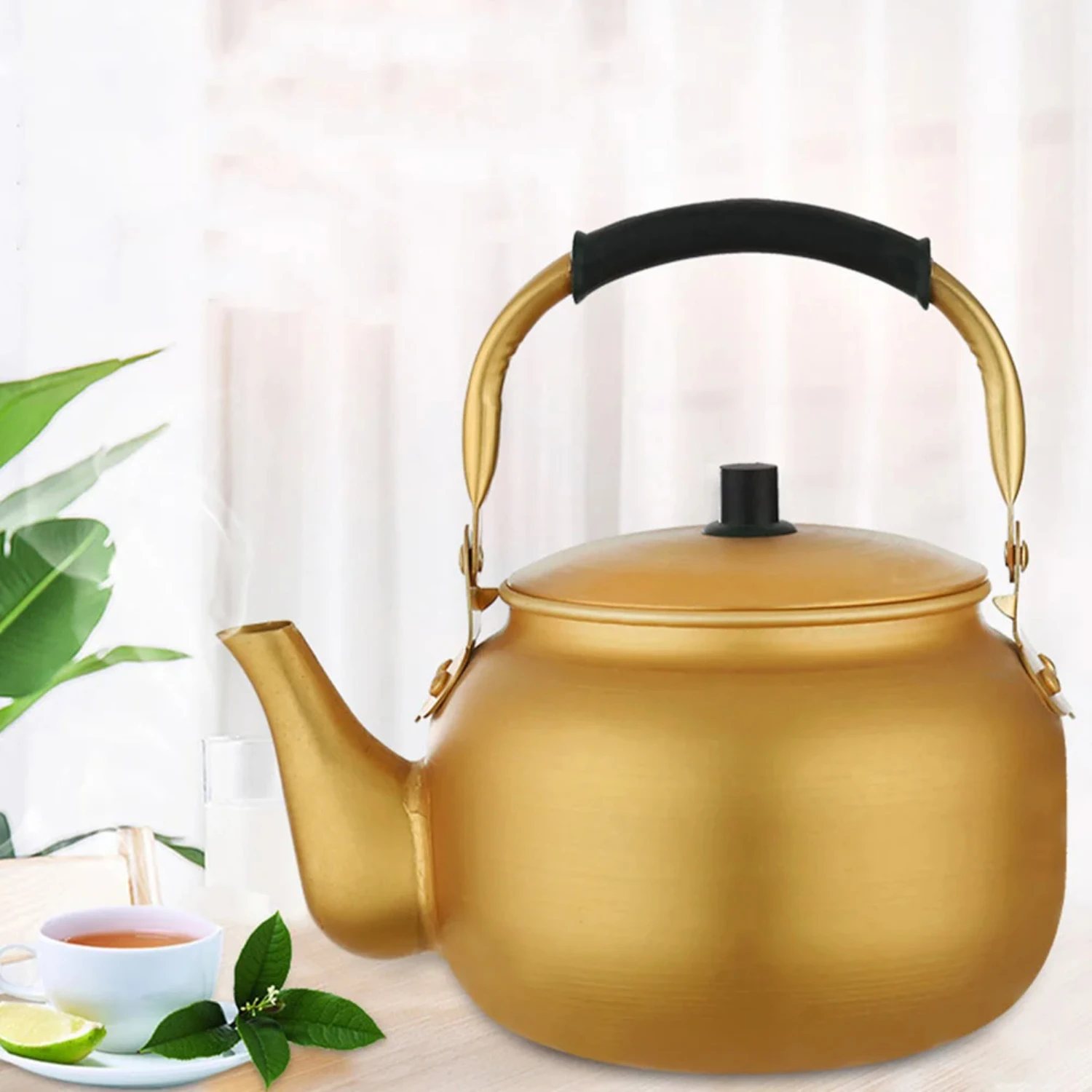 

Tea Pitcher Vintage Aluminum Kettle Stovetop Boiler Portable Water Household Small Teapot