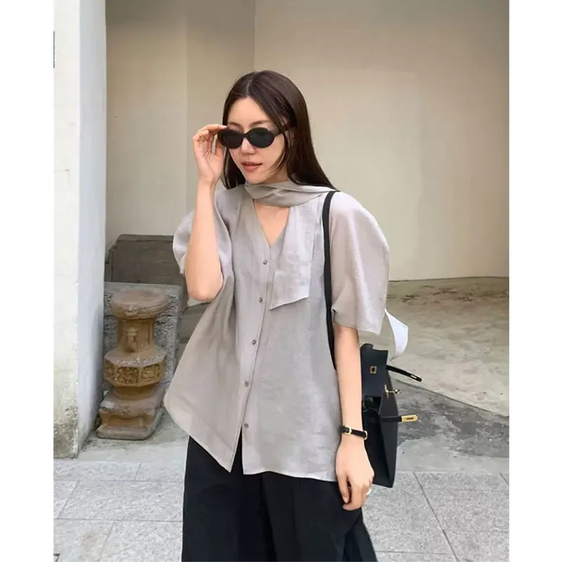 Ele 韓国東大門夏軽量バブル Sve ort Sve irt レディース ルーズフィット通気性肌に優しい